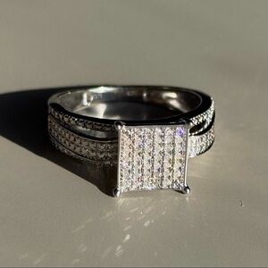 1/2 CTW REAL DIAMONDS DESIGNER RING 18K WHITE GOLD